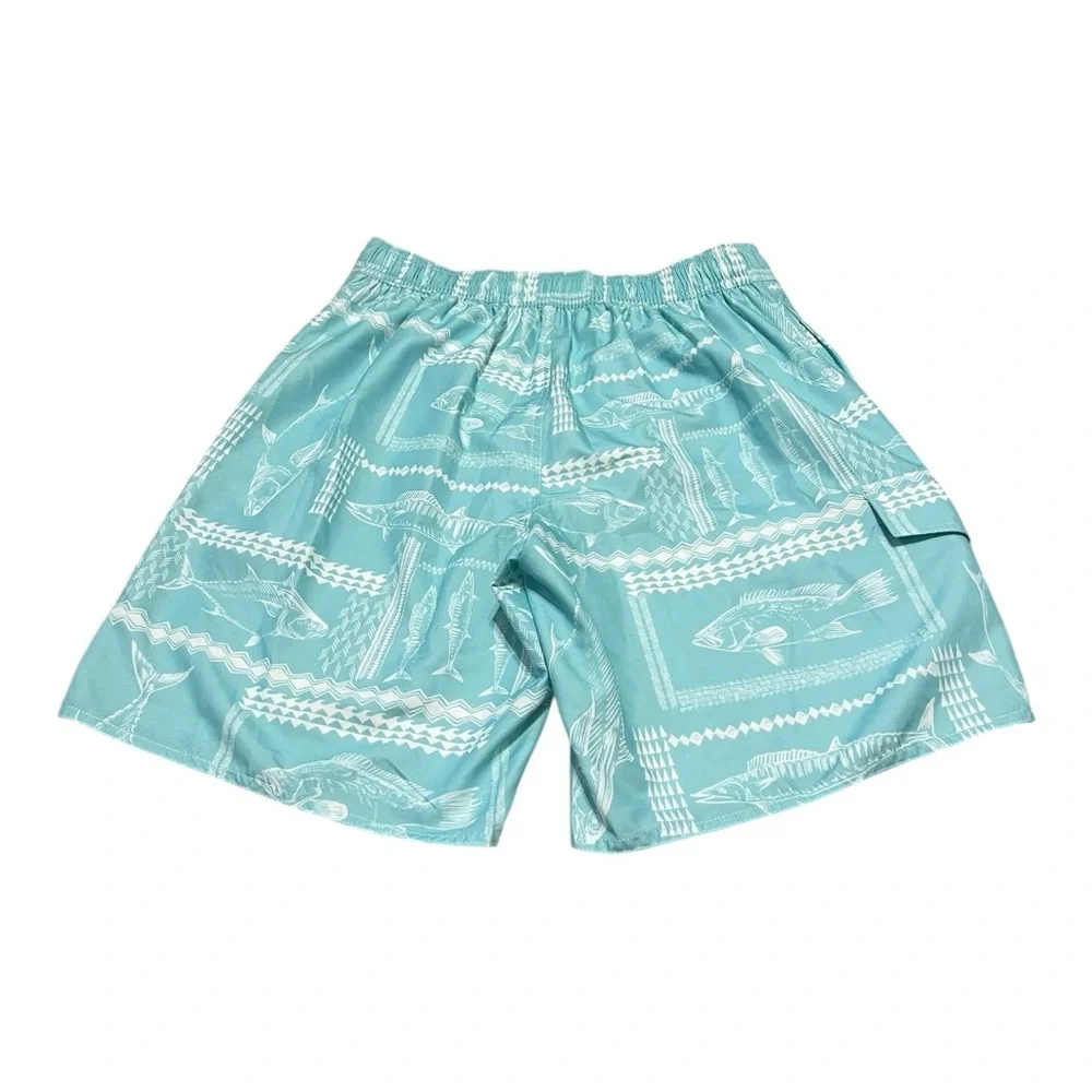 Newport Blue Men’s Seafoam Swim Shorts Elastic & Drawstring Waist - Lined